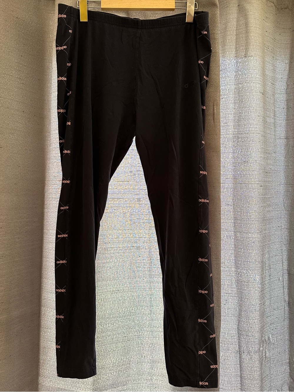 Ladies adidas dark navy Joggers with Pink Logo Side Trim